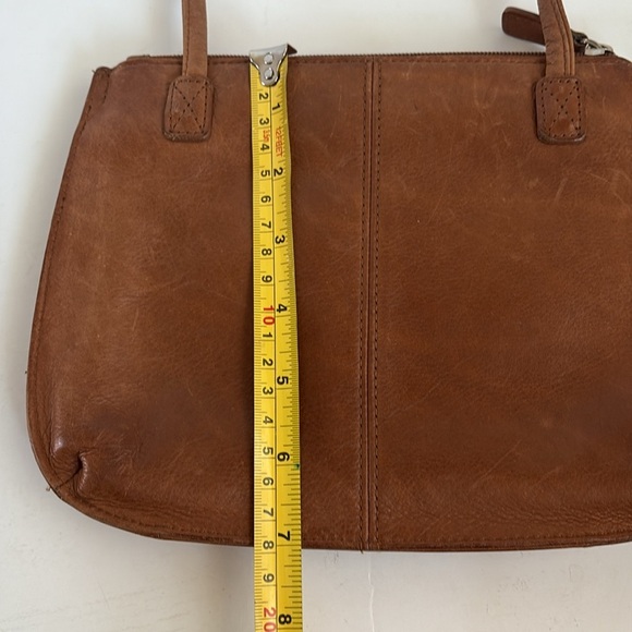 Fossil brown leather purse crossbody thin strap w zipper wallet compartment - Picture 13 of 16